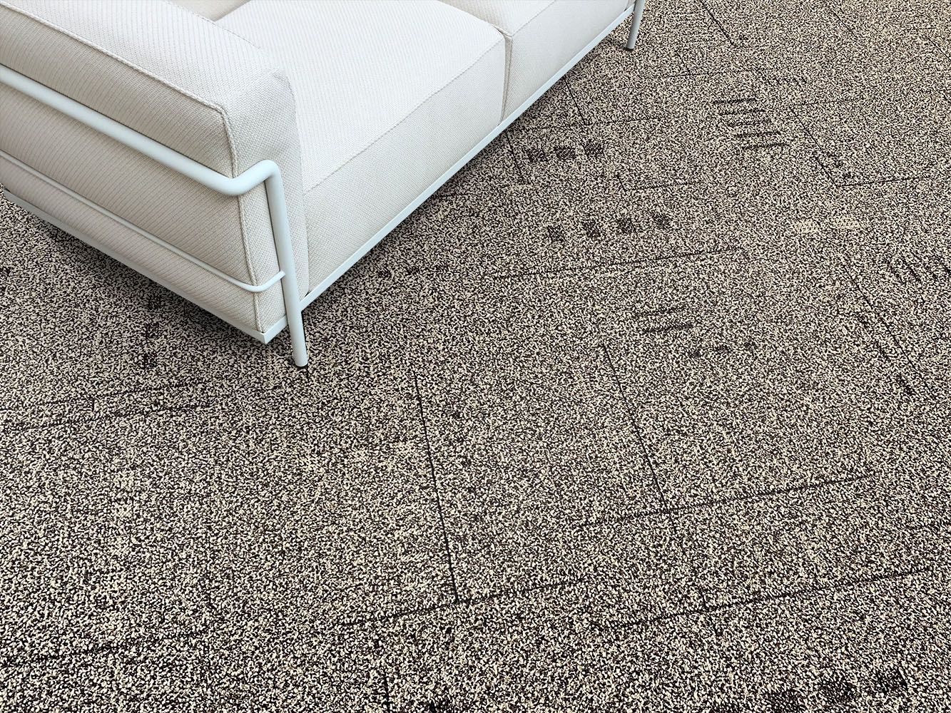 Detail image of DL927 carpet tile with white sofa imagen número 3